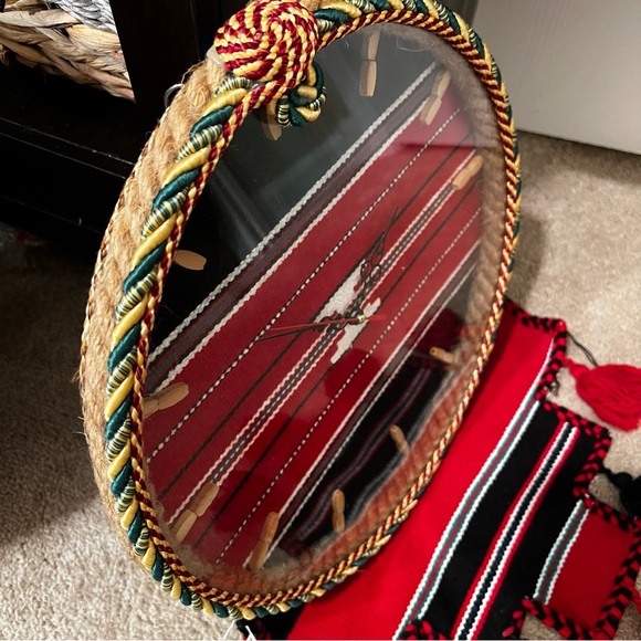 Native American Tribal Blanket Tassel Wall Hanging Clock Southwestern Woven - Picture 6 of 6